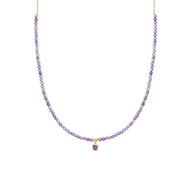Luxenter athat necklace made of metal alloy and amethyst zirconia 18K gold plated finish