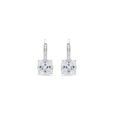 Luxenter mathzi earrings in 925 sterling silver and rhodium-plated glossy cubic zirconia finish