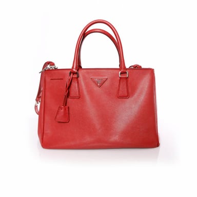 Prada, Galleria tote bag in red saffiano leather.