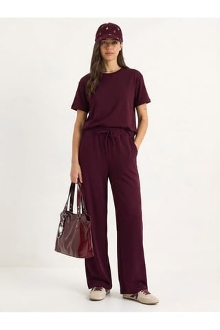 Crew Neck T-Shirt and Pants Two-Piece Set