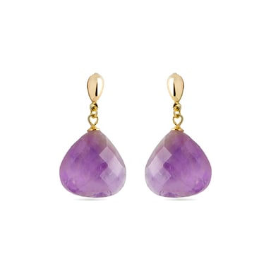 Luxenter zoqoyi earrings made of 925 sterling silver and natural amethyst finished in 18K gold plating