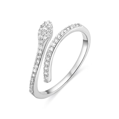 Luxenter ring in rhodium plated brilliant zirconia - Nudoa