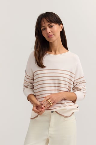 Bugatti Damen Pullover Rundhals mit Streifen