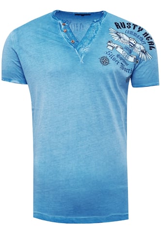 V-Neck T-Shirt Wash with Side Print