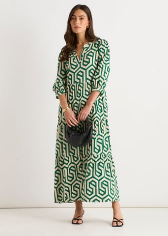 Maxi-jurk met lange mouwen