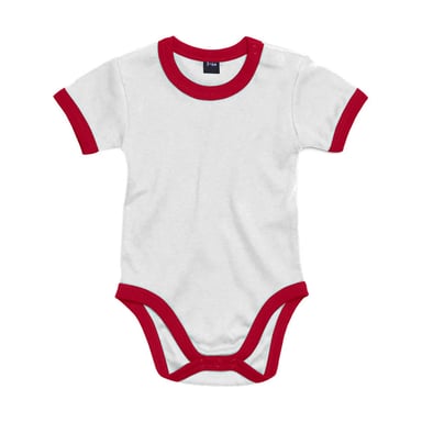 Babybugz Baby Ringer Bodysuit (White/Red)