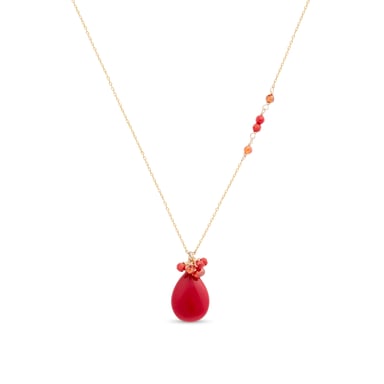 Luxenter adak necklace in metal alloy and coral 18K gold plated finish