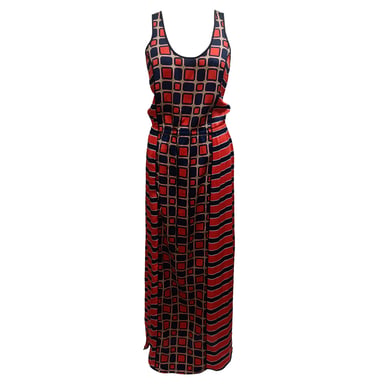 Michael Michael Kors Satäng Maxi Klänning i Multicolor Polyester
