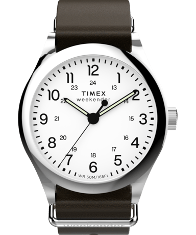 Timex Weekender New England Heren Horloge Bruin TW2Y35800