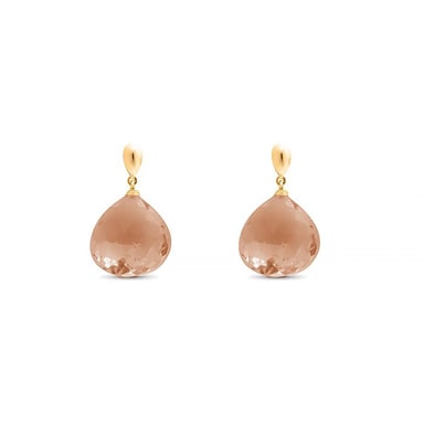 Luxenter zoqoyi earrings made of 925 sterling silver and 18K gold plated finish smoky hydrothermal quartz