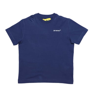 Off White Juniors Logo Industrial T-shirt in marinegeel voor jongens