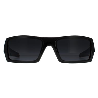 Oakley Wrap Mens Polished Black Grey Sunglasses