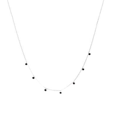 Luxenter khosar necklace in 925 sterling silver and onyx rhodium plated finish