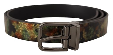 Glitter Camo Leather Belt