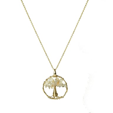 Luxenter budleia metal alloy and natural citrine 18k gold plated finish necklace