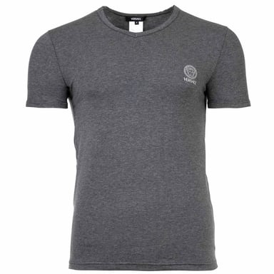 Versace Short Sleeves V Neck Jersey Topeka Bi-Stretch Cotton Organic New Logo T-Shirt