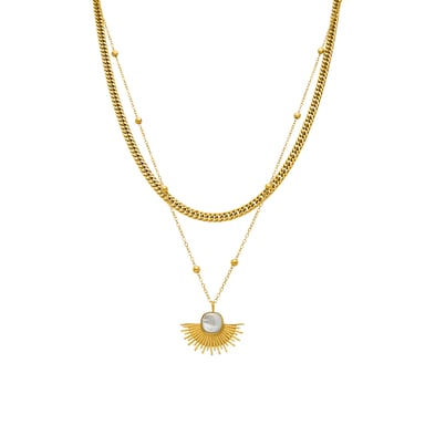 Luxenter necklace with white mother of pearl 18K gold finish - Sycu