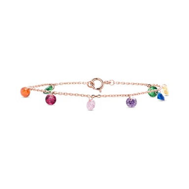 Luxenter Rolcon bracelet in 925 sterling silver and multicoloured zirconia with 18K rose gold plated finish