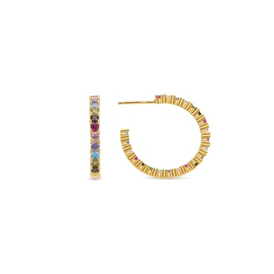 Örhängen i Luxenter Sterling Silver 925 med flerfärgade zirkoner i 18K gult guld - Vyamba