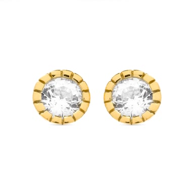 Luxenter Naadim earrings in 925 sterling silver and shiny 18K gold plated zirconia finish