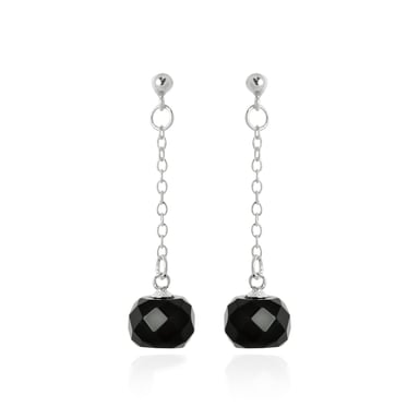 Luxenter kiarik earrings made of 925 sterling silver and onyx rhodium plated finish