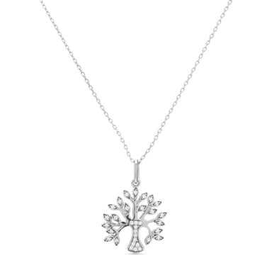 Luxenter berto-halsband i 925 sterlingsilver och glänsande zirkoner, rodiumpläterad finish