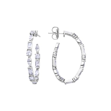 Grimchi Silver and Brilliard Grimchi Earrings