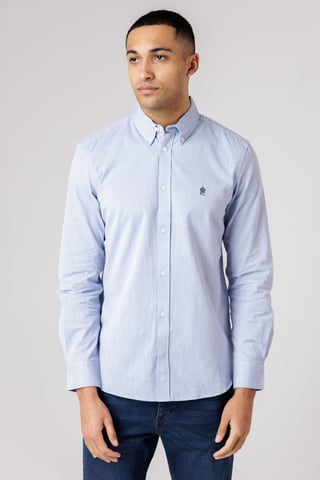 Blue Cotton Long Sleeve Oxford Shirt