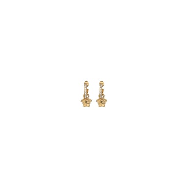 Medusa Charm Earrings Goldtone
