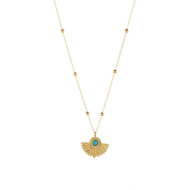 Luxenter Turquoise necklace finished in 18K yellow gold - Kumora