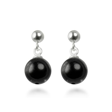 Luxenter Coleki earrings in metal alloy and hydrothermal quartz onyx rhodium plated finish