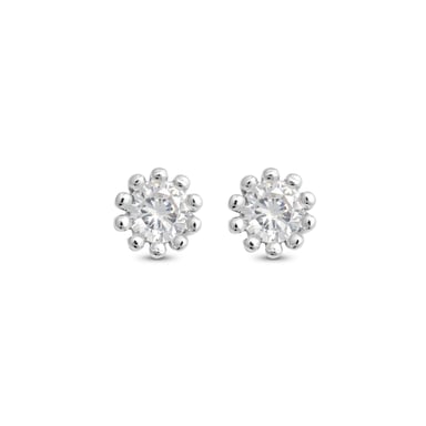 Luxenter shelat earrings made of 925 sterling silver and rhodium plated shiny zirconia finish