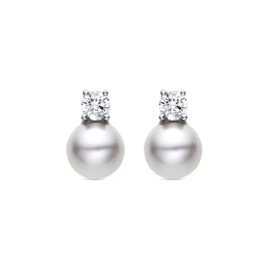 Luxenter 925 Sterling Silver earrings with rhodium plated white pearl - Sikon