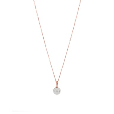 Luxenter geel necklace made of 925 sterling silver and white pearl with 18K rose gold plated finish