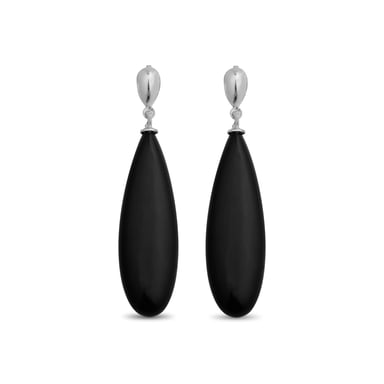 Luxenter adak earrings in 925 sterling silver and onyx rhodium plated finish