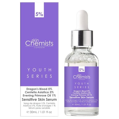 skinChemists Anti-Ageing Sensitive Skin Serum Dragon's Blood 5%, Centella Asiatica 3% 30ml for Fine Lines, Wrinkles, Sensitivity