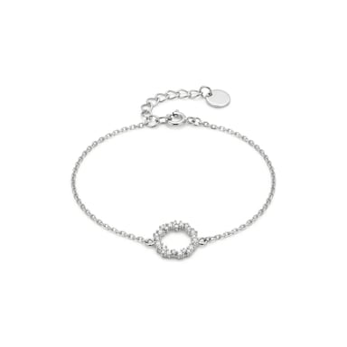 Luxenter thilak-armband i 925 sterling silver och glänsande zirkonia med rodiumpläterad yta