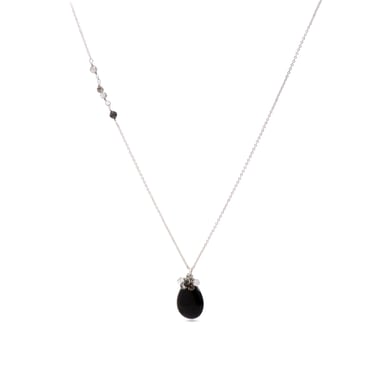 Luxenter adak necklace made of metal alloy and onyx rhodium plated finish