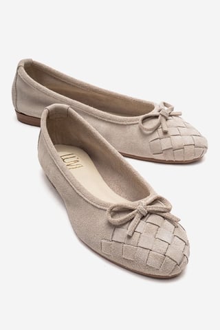 Nopos Leather Cap Toe Ballet Flat