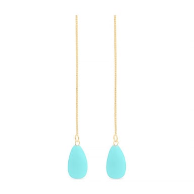 Luxenter zoqoyi earrings in 925 sterling silver and turquoise 18K gold plated finish