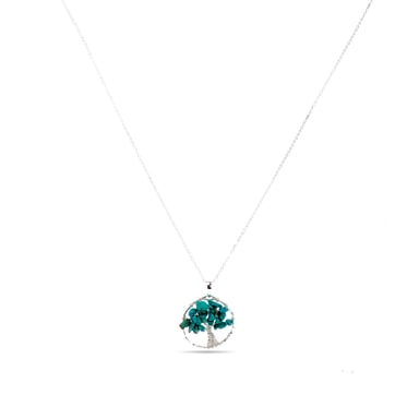 Luxenter budleia necklace made of metal alloy and natural turquoise rhodium plated finish