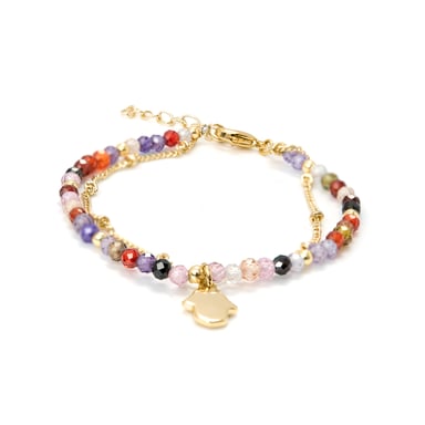 Luxenter Raxsu Raxsu Multicolour Crystal bracelet finished in 18 Carat Yellow Gold