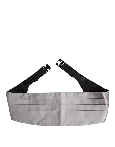 Dolce & Gabbana Gray Men Waist Belt 100% Silk Cummerbund
