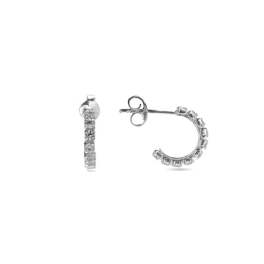 Luxenter Essential earrings in 925 Sterling silver and rhodium finish zirconia with rhodium finish