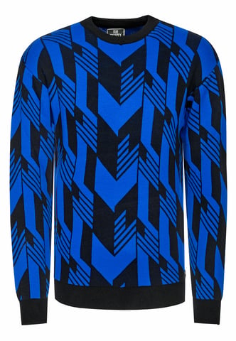 Contrast Fine Knit Round Neck Sweater