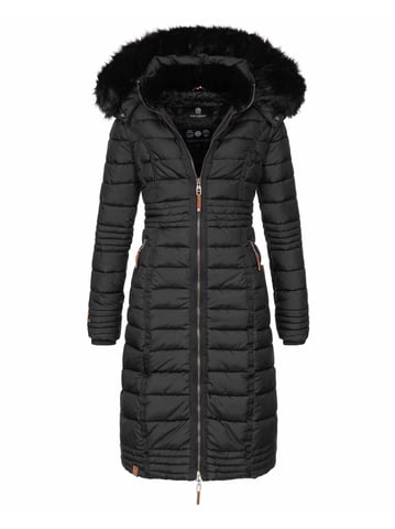 Navahoo Women’s Winter Coat Umay – Long Quilted Jacket with Detachable Hood & Faux Fur