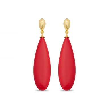 Luxenter adak earrings in 925 sterling silver and coral 18K gold plated finish