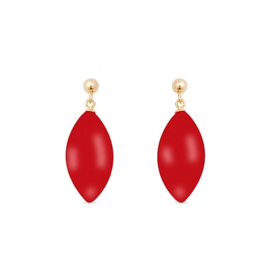 Luxenter ayom earrings in 925 sterling silver and coral 18K gold plated finish