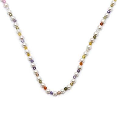 Luxenter Amio Multicolour Crystal necklace in 18 Carat Yellow Gold finish
