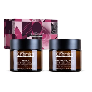skinChemists Anti-Ageing Retinol Moisturiser & Hyaluronic Acid Moisturiser for Fine Lines, Wrinkles, Loss of Firmness